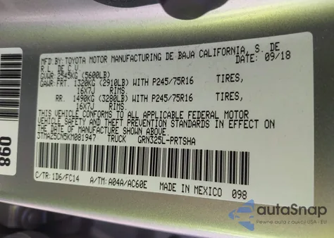 2019 Toyota Tacoma Sr5 V6 z USA, uszkodzony, nr VIN 3TMAZ5CN5KM081947